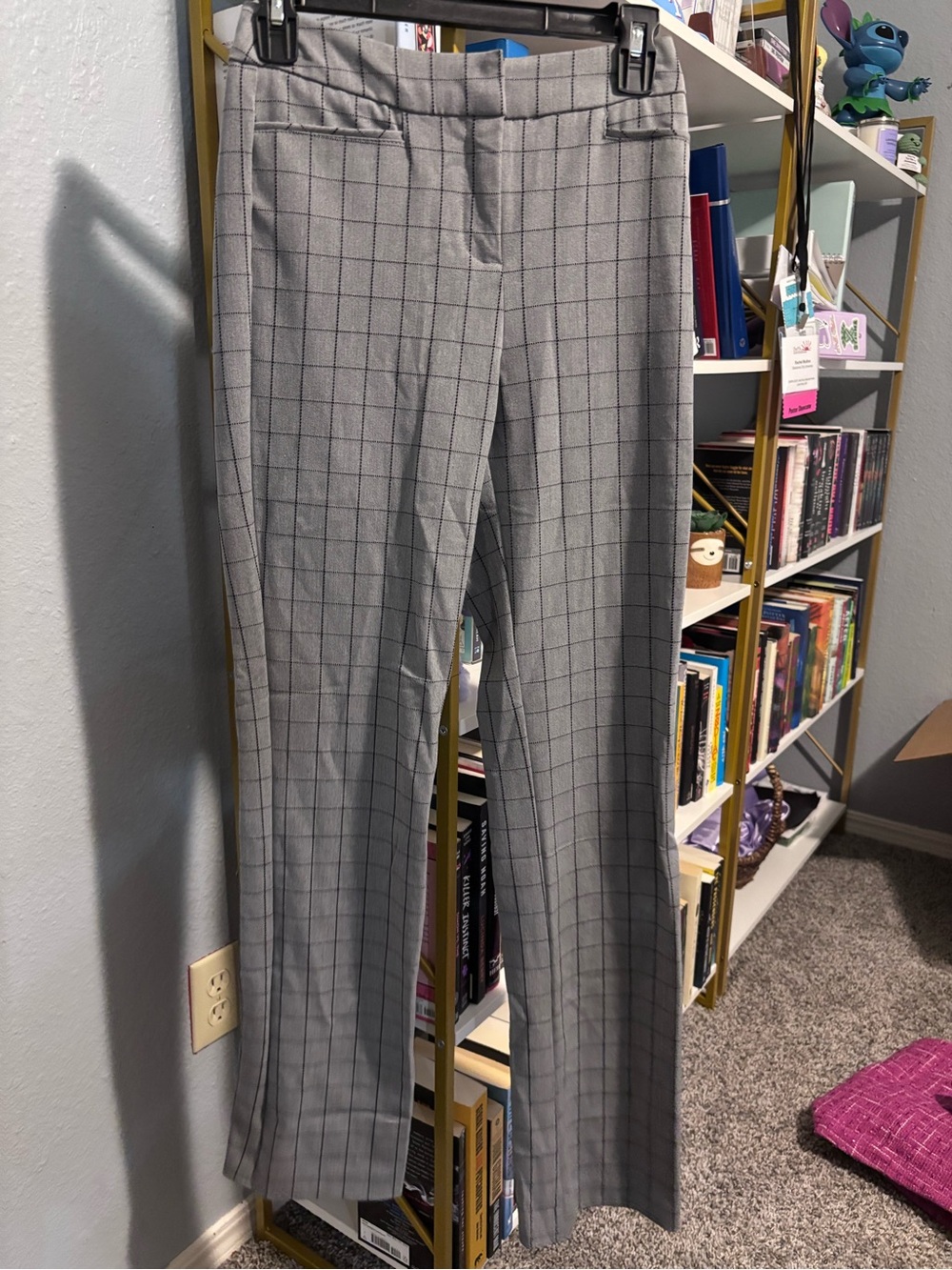 Versona Gray Windowpane Dress Trousers